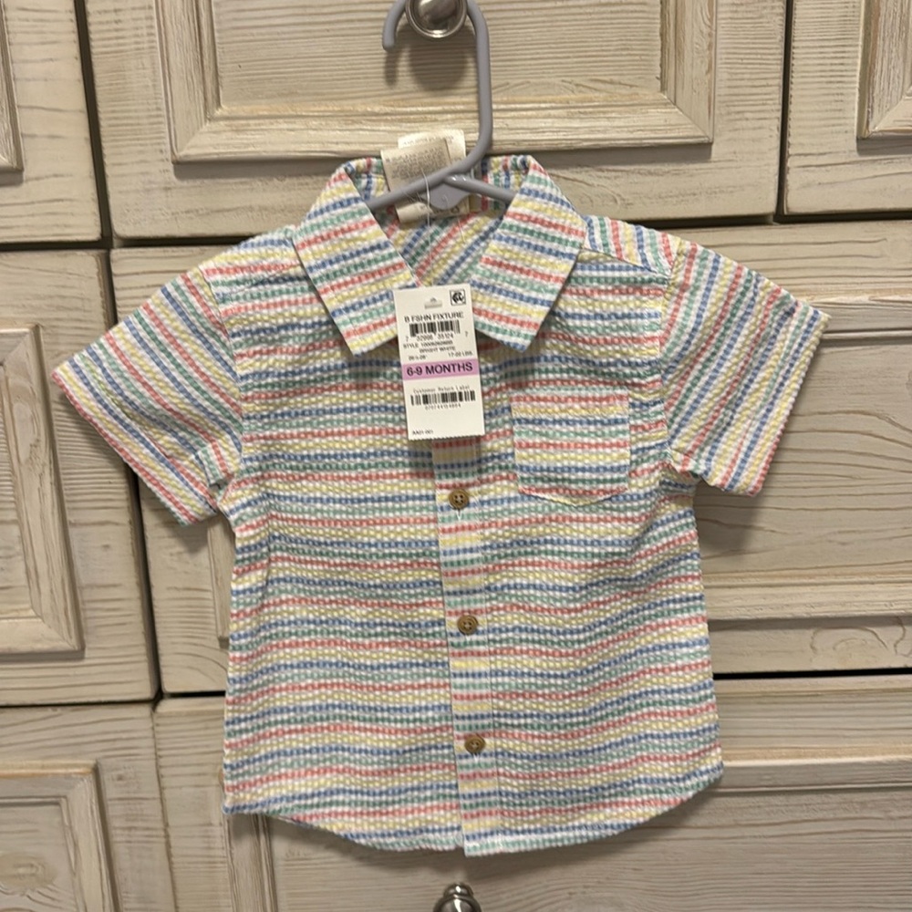 Boys collard striped shirt